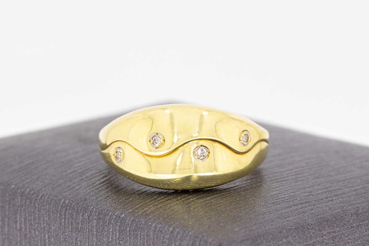 14 Karaat geelgouden diamant ring - 17,1 mm
