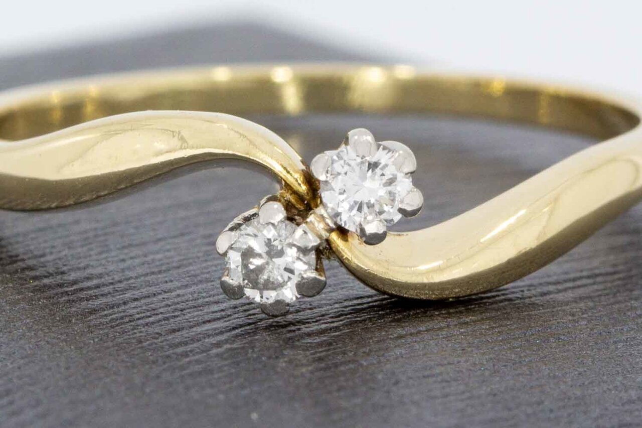 14 karaat gouden diamant ring - 20,1 mm