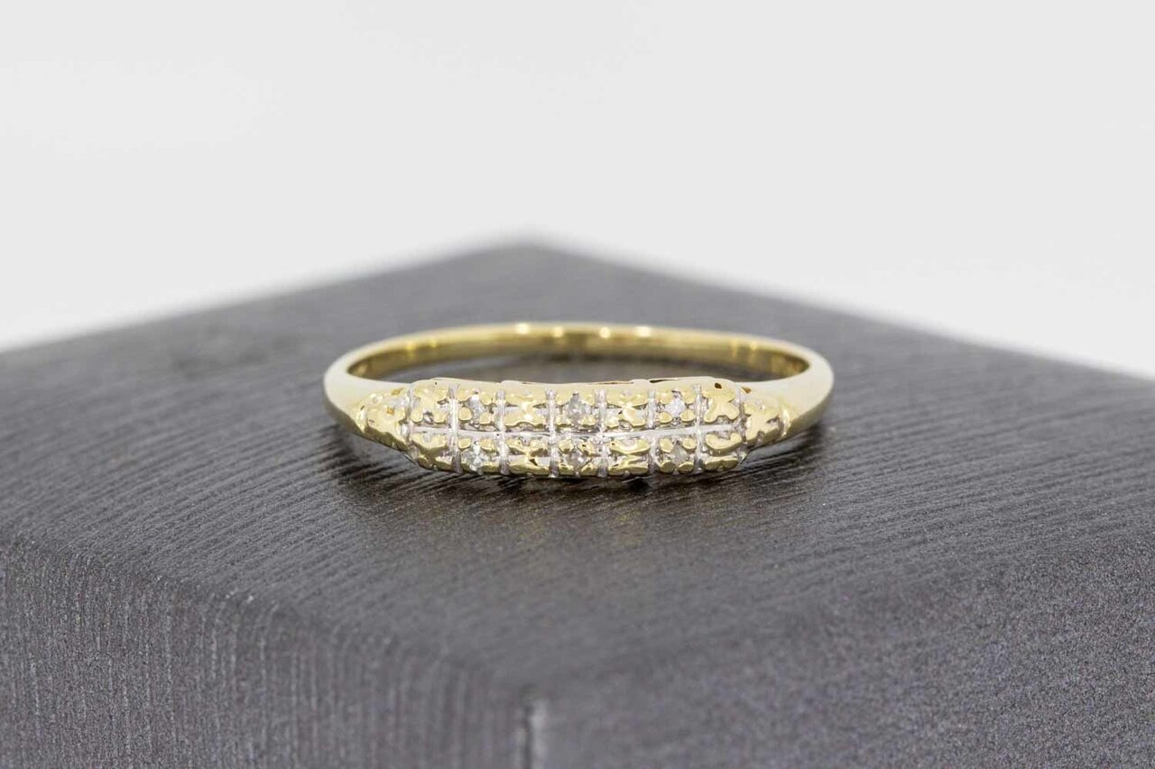 14 Karaat gouden diamant ring - 16,5 mm