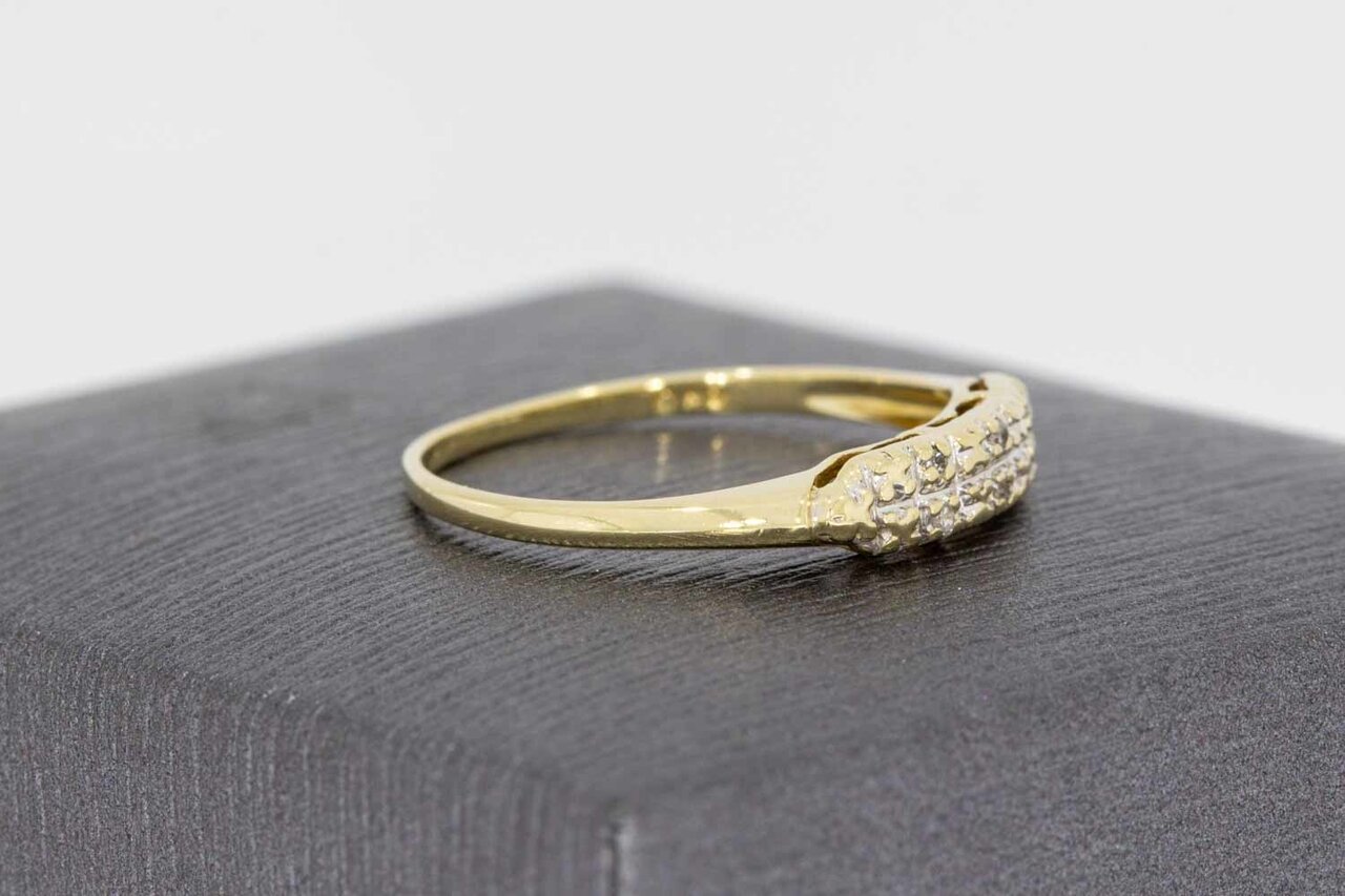 14 Karaat gouden diamant ring - 16,5 mm
