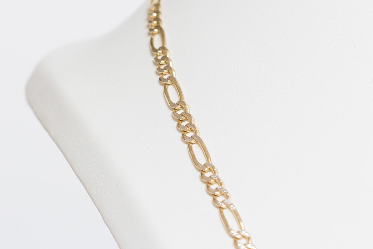 14 Karaat geelgouden Figaro ketting - 62 cm
