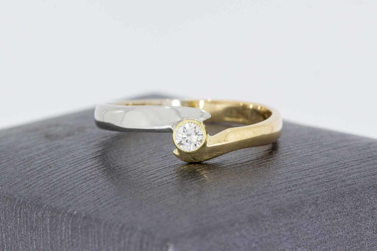 14 karaat gouden diamant ring - 18,6 mm