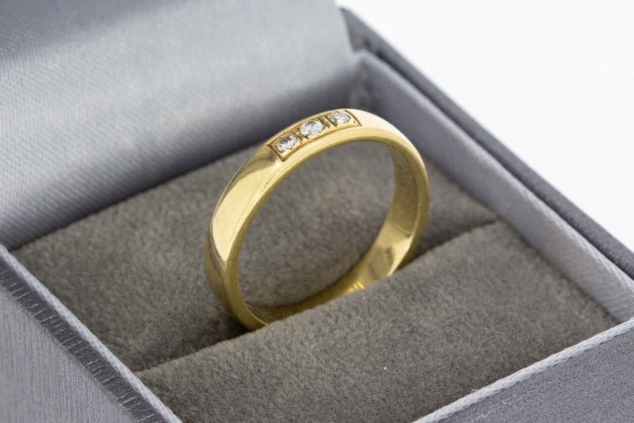 14 Karaat goud ring met Diamant - 18 mm