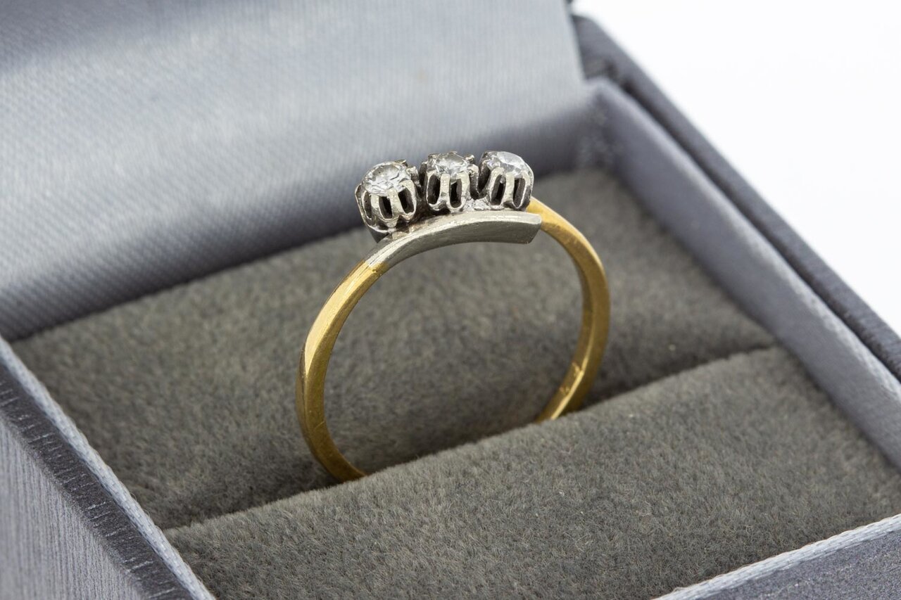 Diamant goudenring 14 karaat - 16,5 mm
