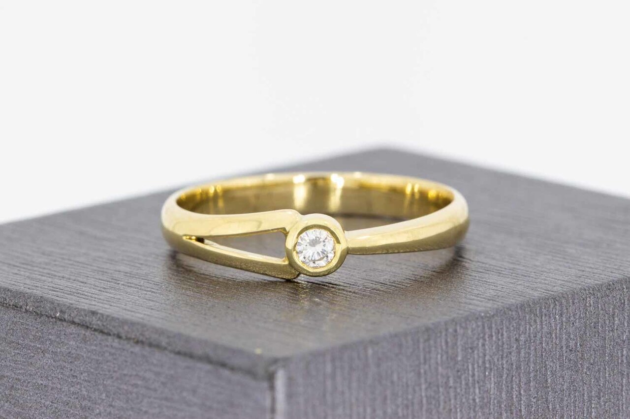14 Karaat goud diamant ring - 19,9 mm