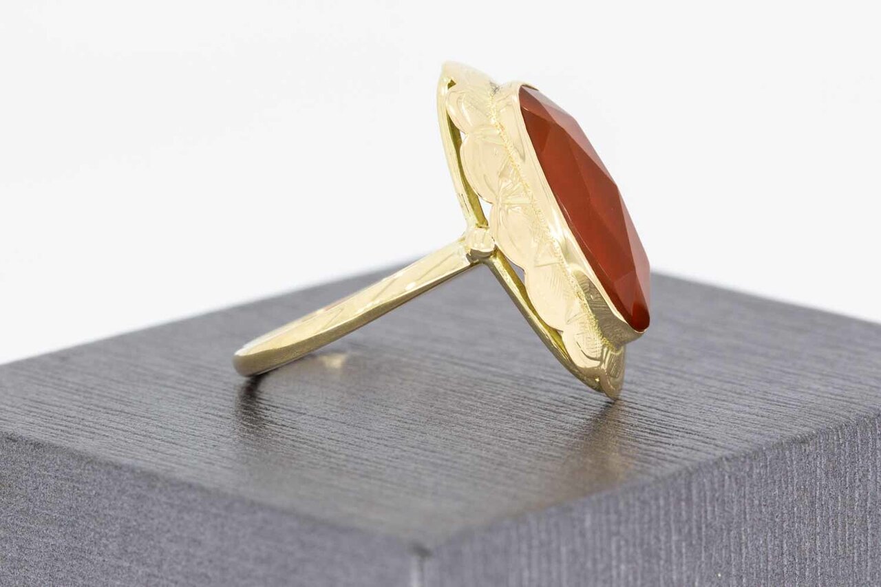 14 Karaat goud Carneool ring - 18,3 mm