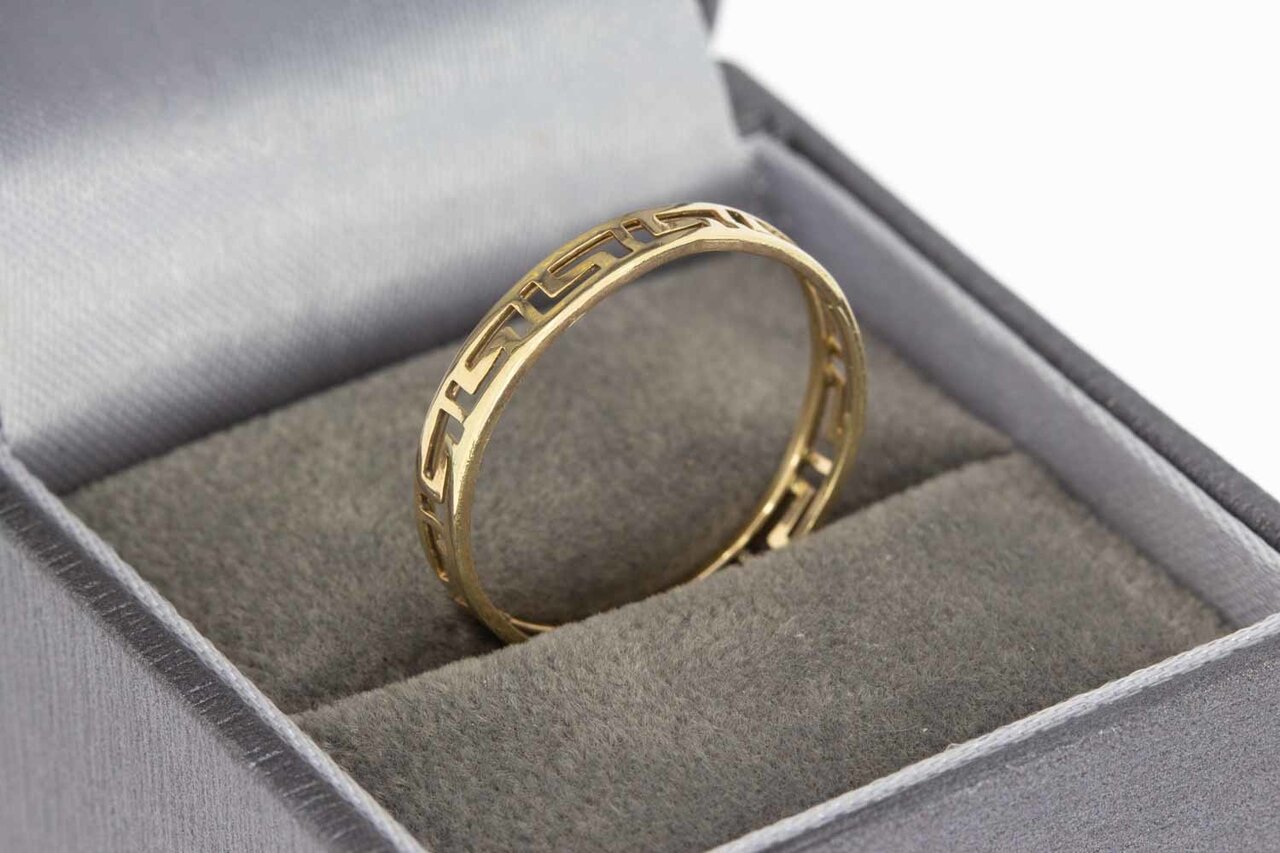14 Karaat gouden ''Versace style'' ring - 19,2 mm