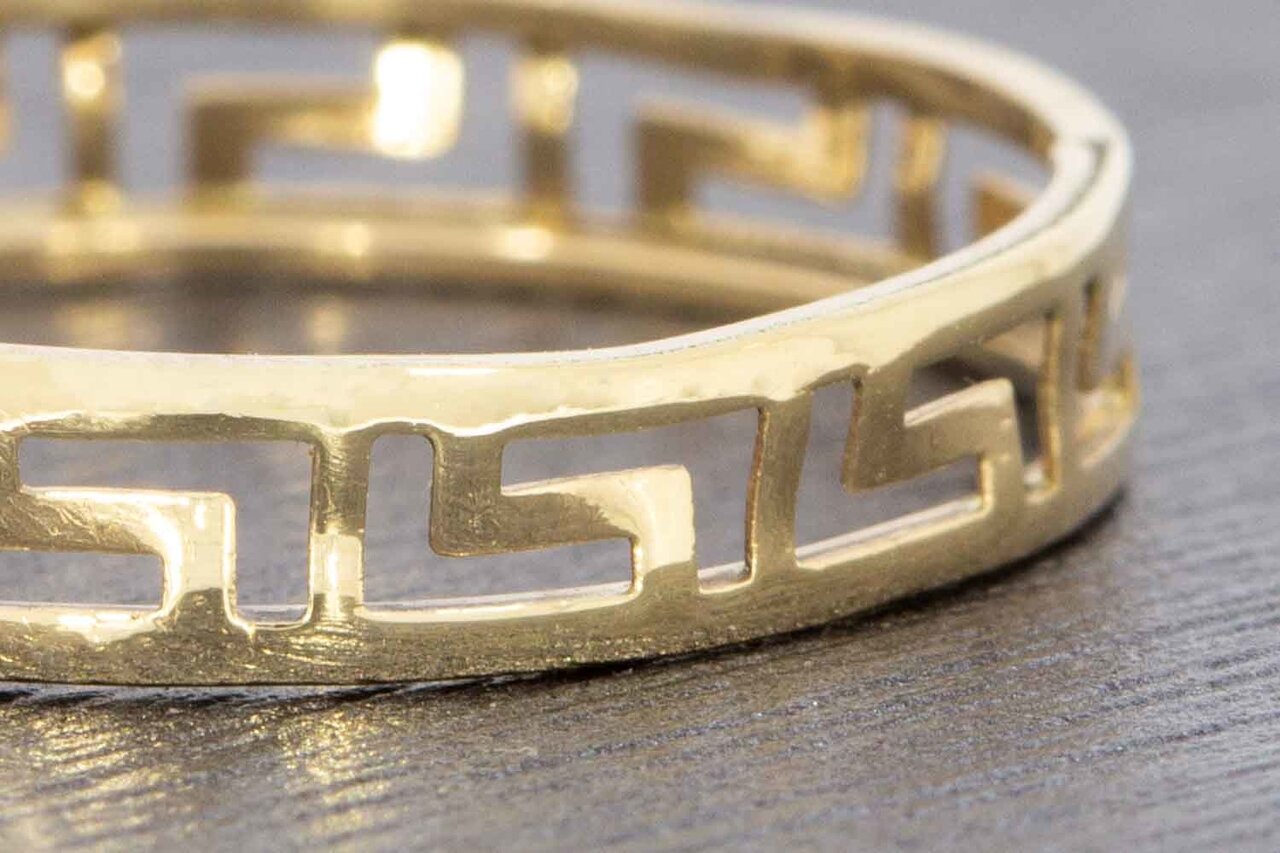 14 Karaat gouden ''Versace style'' ring - 19,2 mm