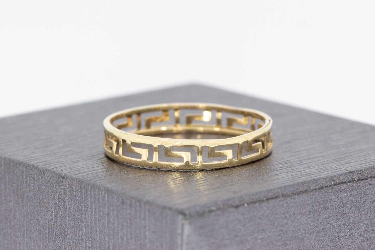 14 Karaat gouden ''Versace style'' ring - 19,2 mm