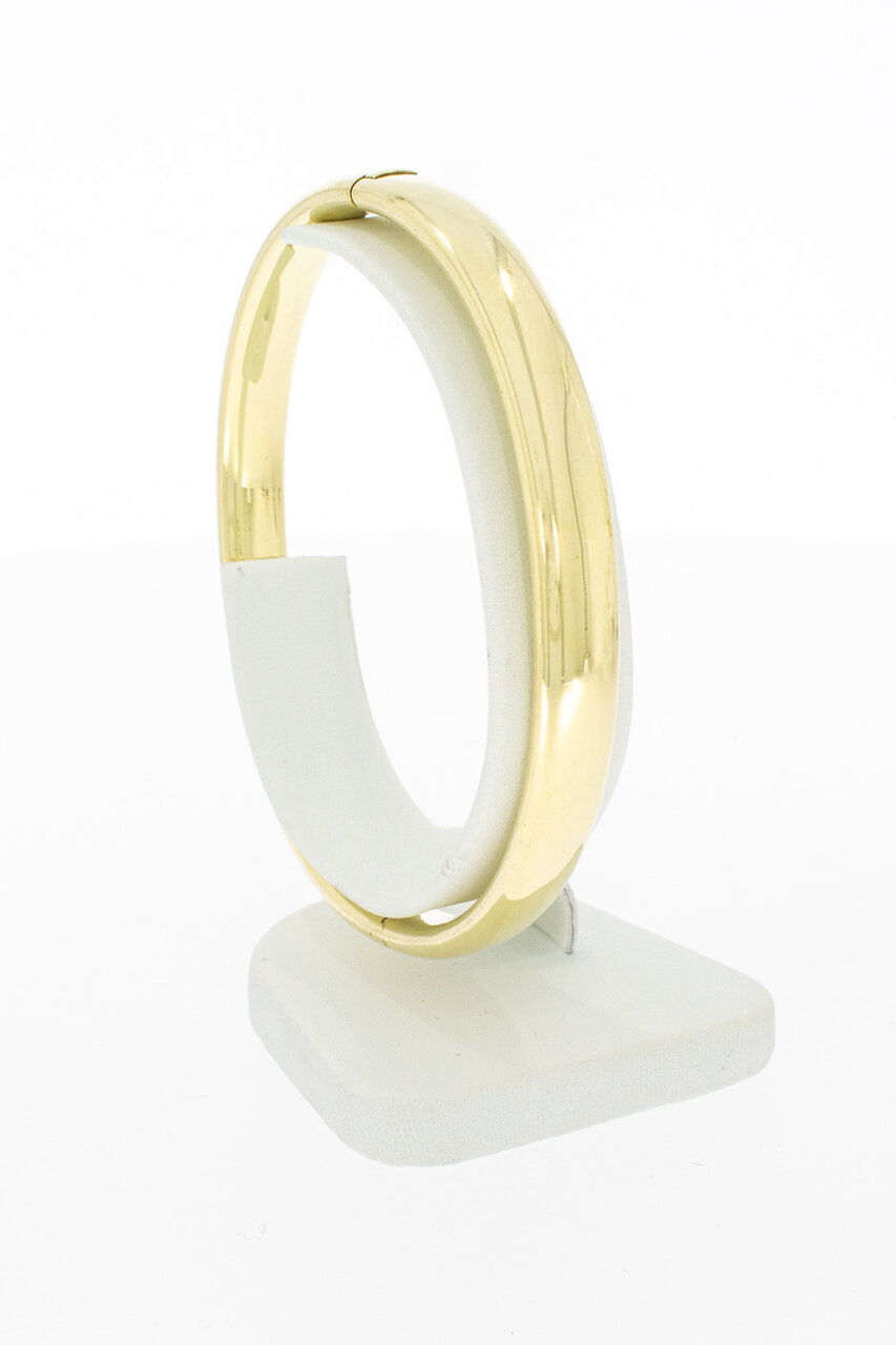 Brede 14 karaat gouden slaven armband