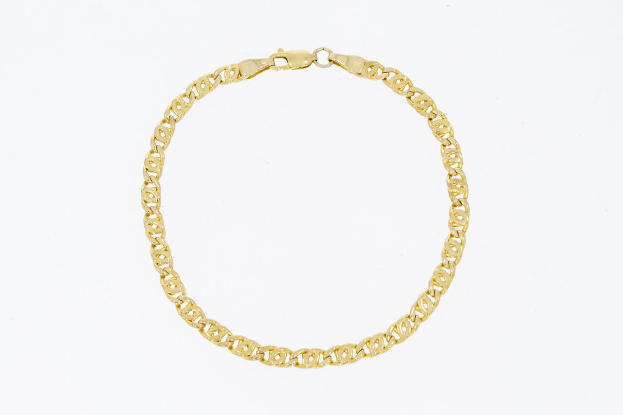 14 Karaat Valkoog armband - 19,8 cm