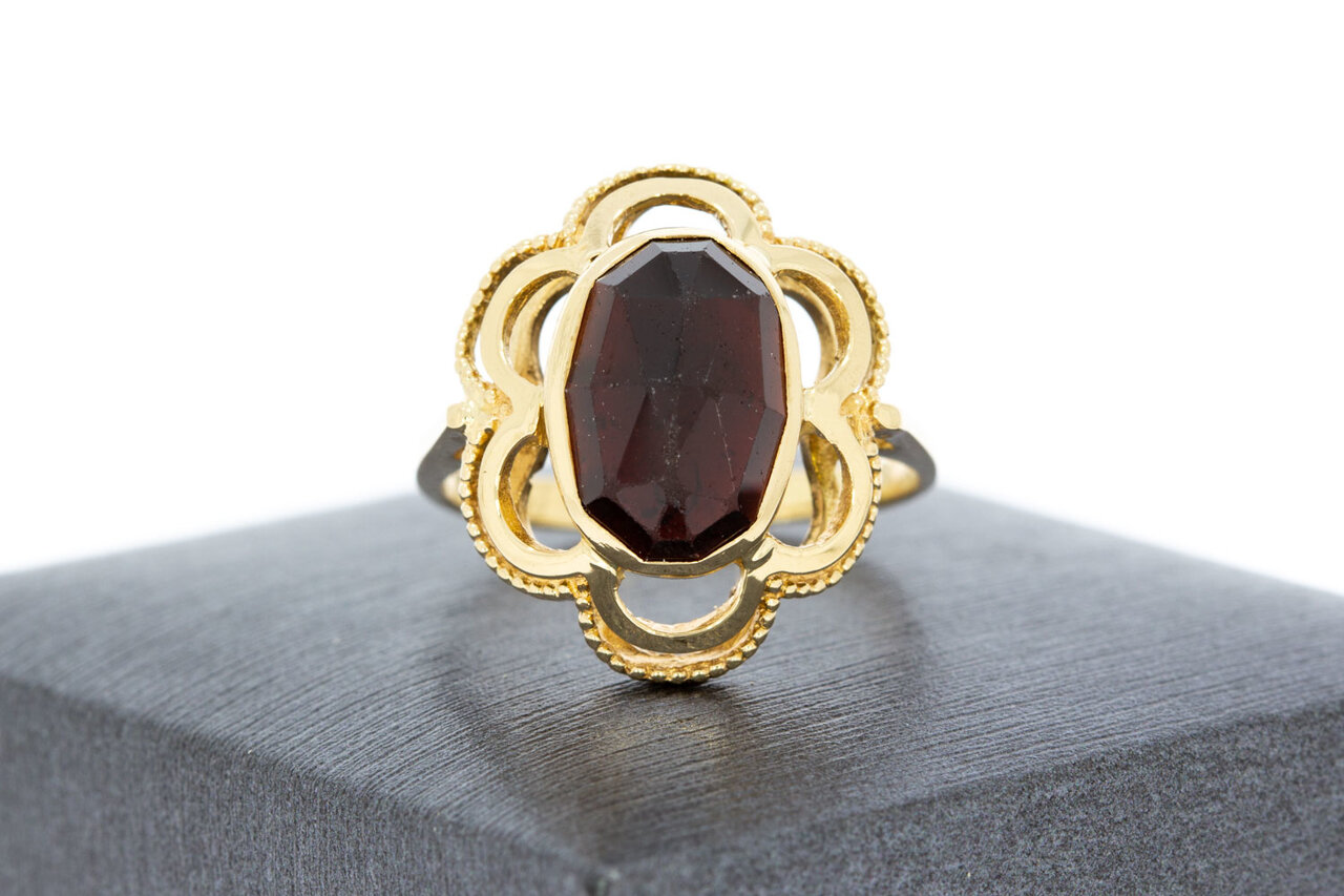 14 Karaat vrouwen Granaat ring - 18,2 mm