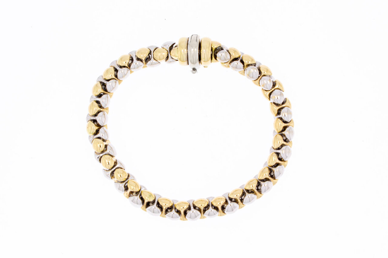 14 Karaat goud Popcorn armband - 18,5 cm
