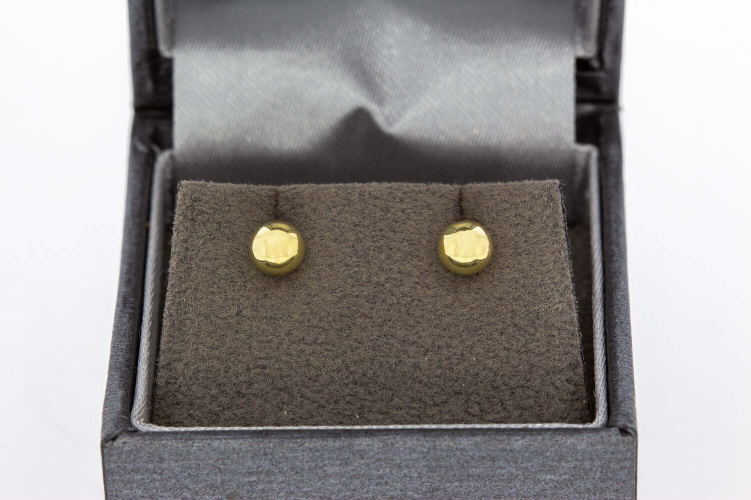 14 Karaat geel gouden Bol oorknopjes - 4,9 mm