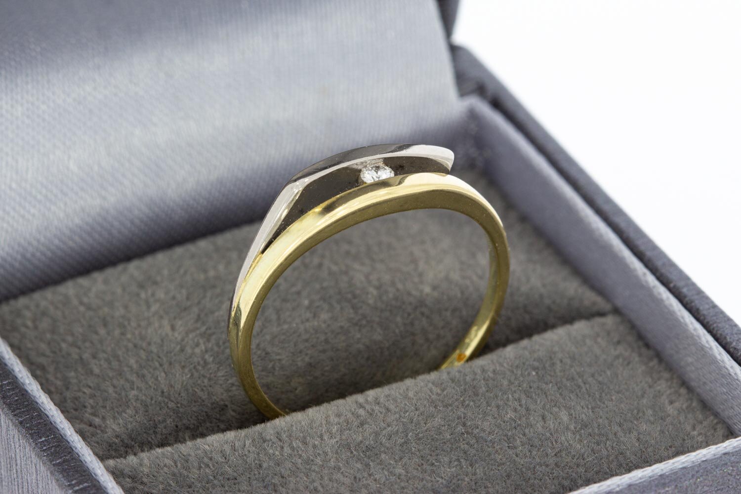 14 karaat gouden diamant ring - 17,7 mm