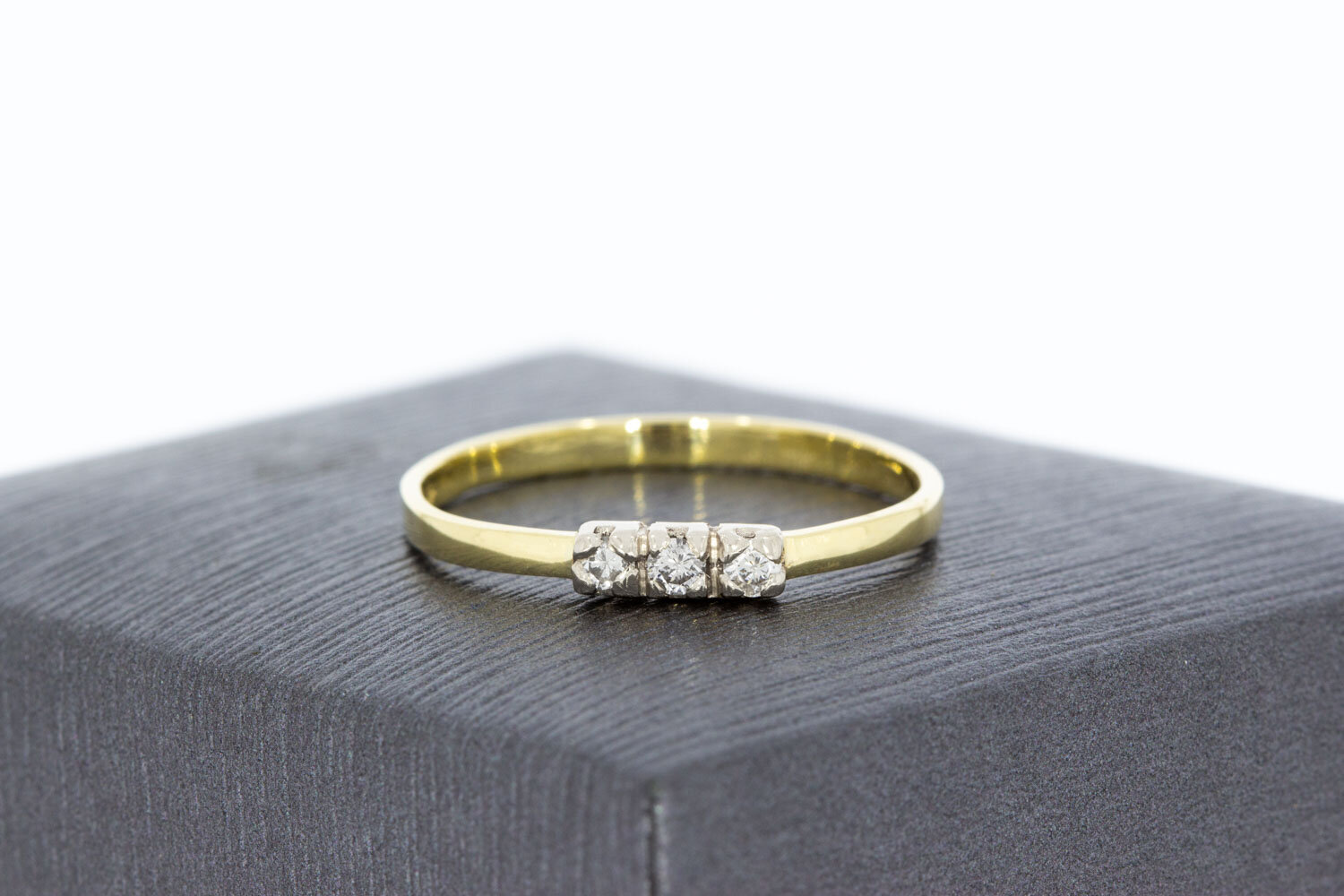 14 karaat diamant Aanschuifring - 18,1 mm