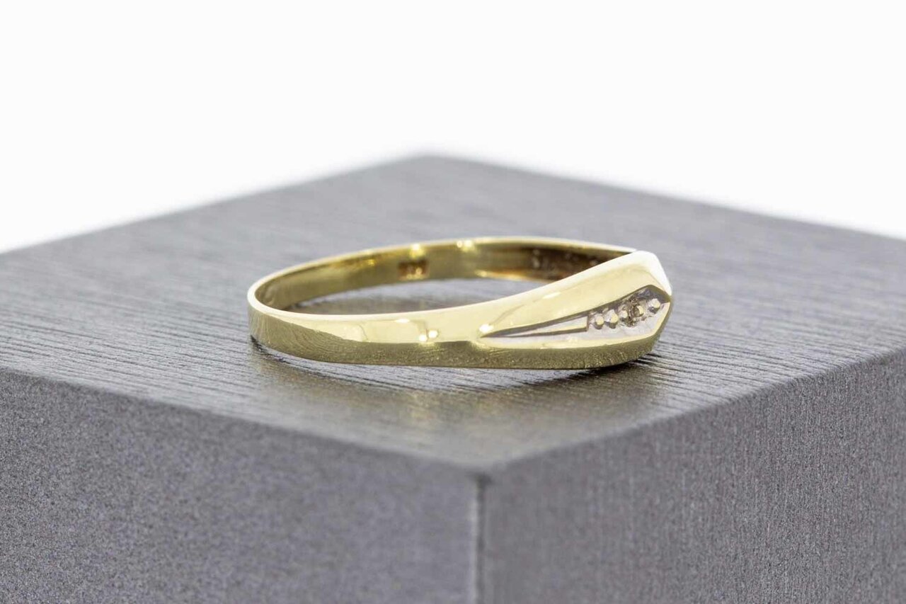 14 karaat gouden diaman ring - 18,2 mm