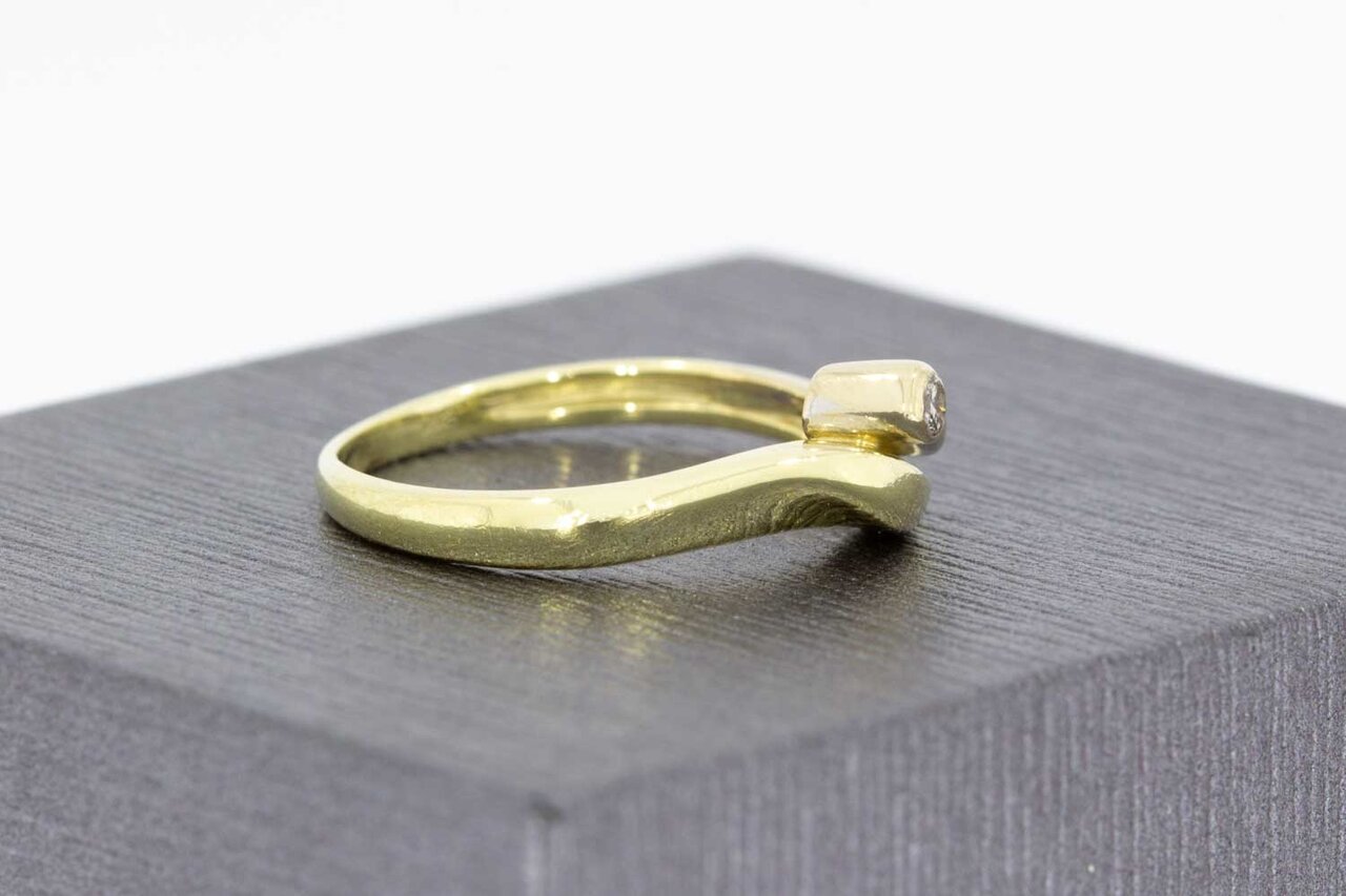 14 Karaat ring met Zirkonia- 16,5 mm