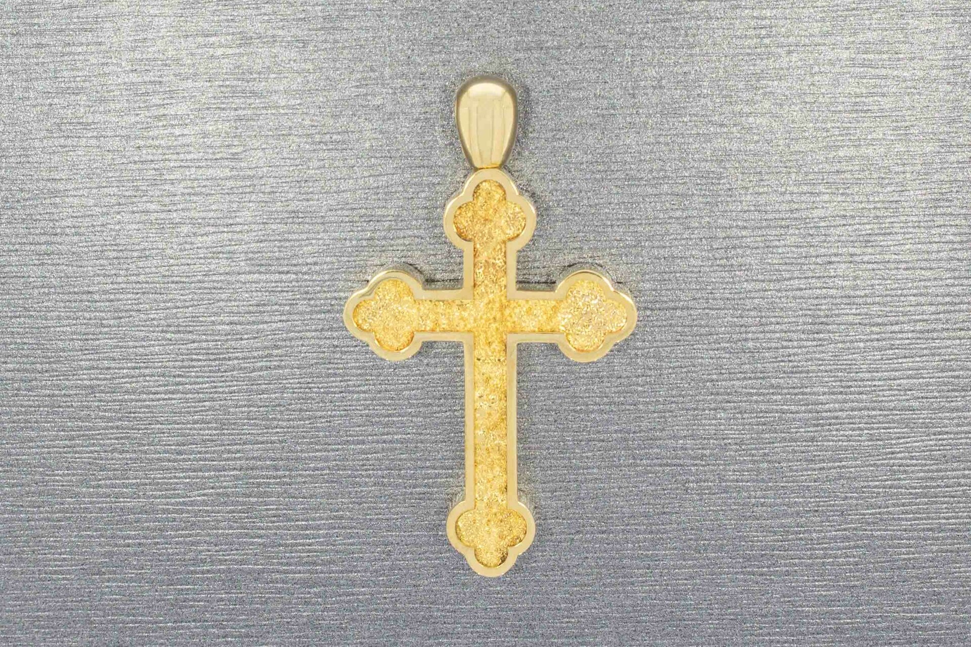 14 karaat gouden kruis ketting hanger - 5 cm