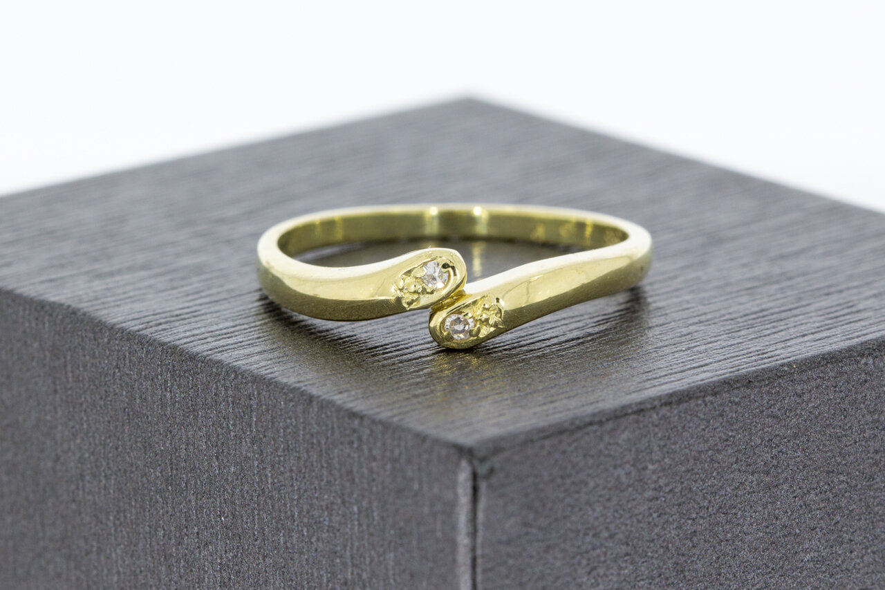14 karaat ring met Diamant  - 18,4 mm