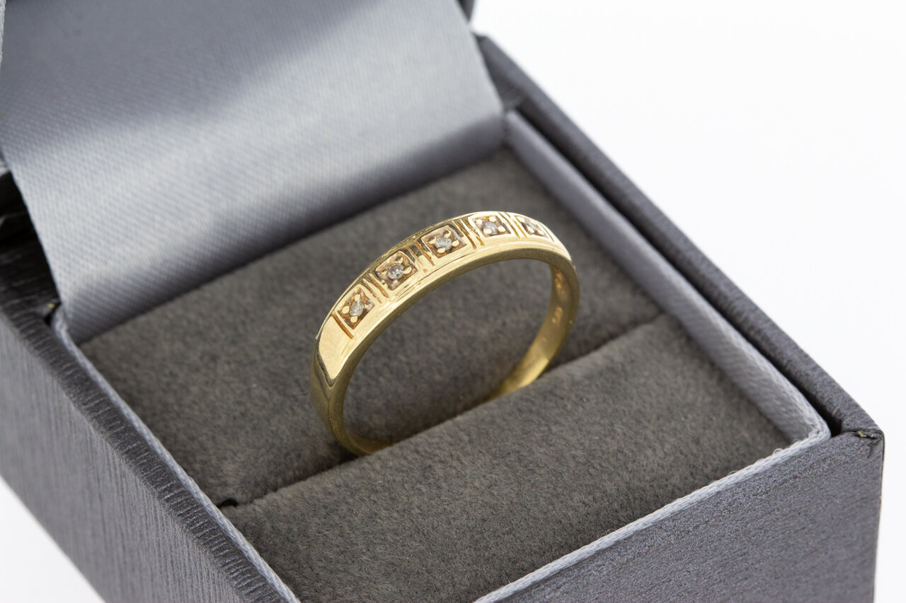 14 karaat ring met Diamant - 19 mm