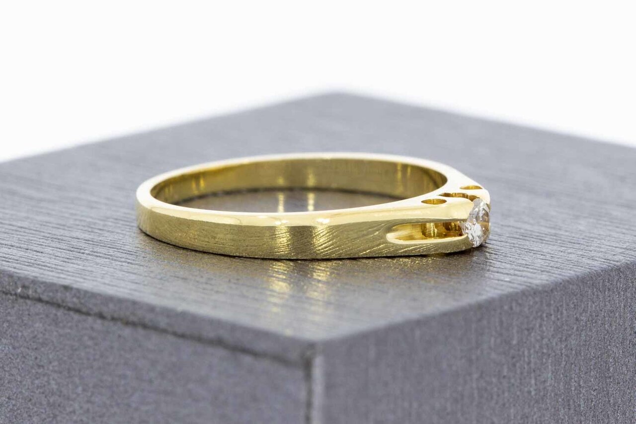 14 Karaat ring met Diamant - 17,3 mm