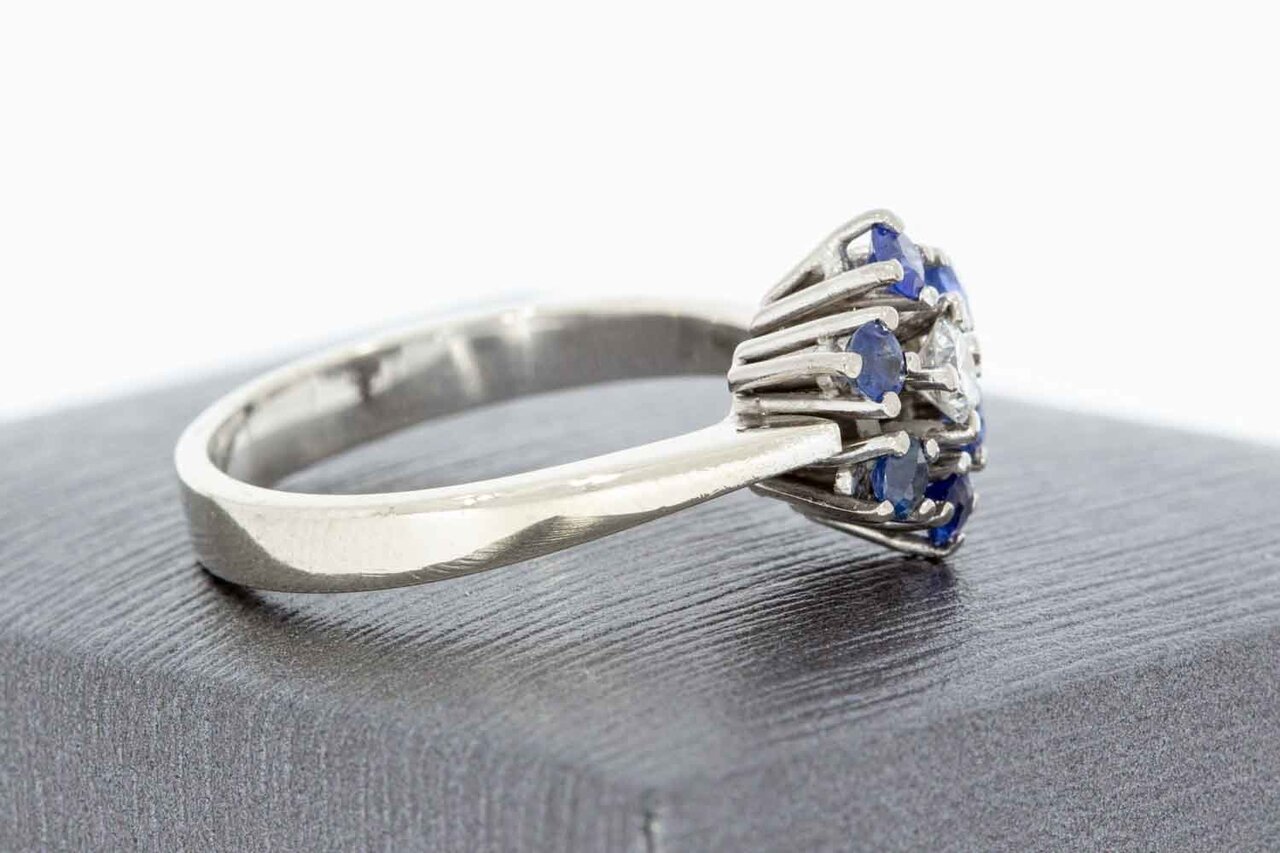 14 Karaat ring met edelstenen - 17,9 mm
