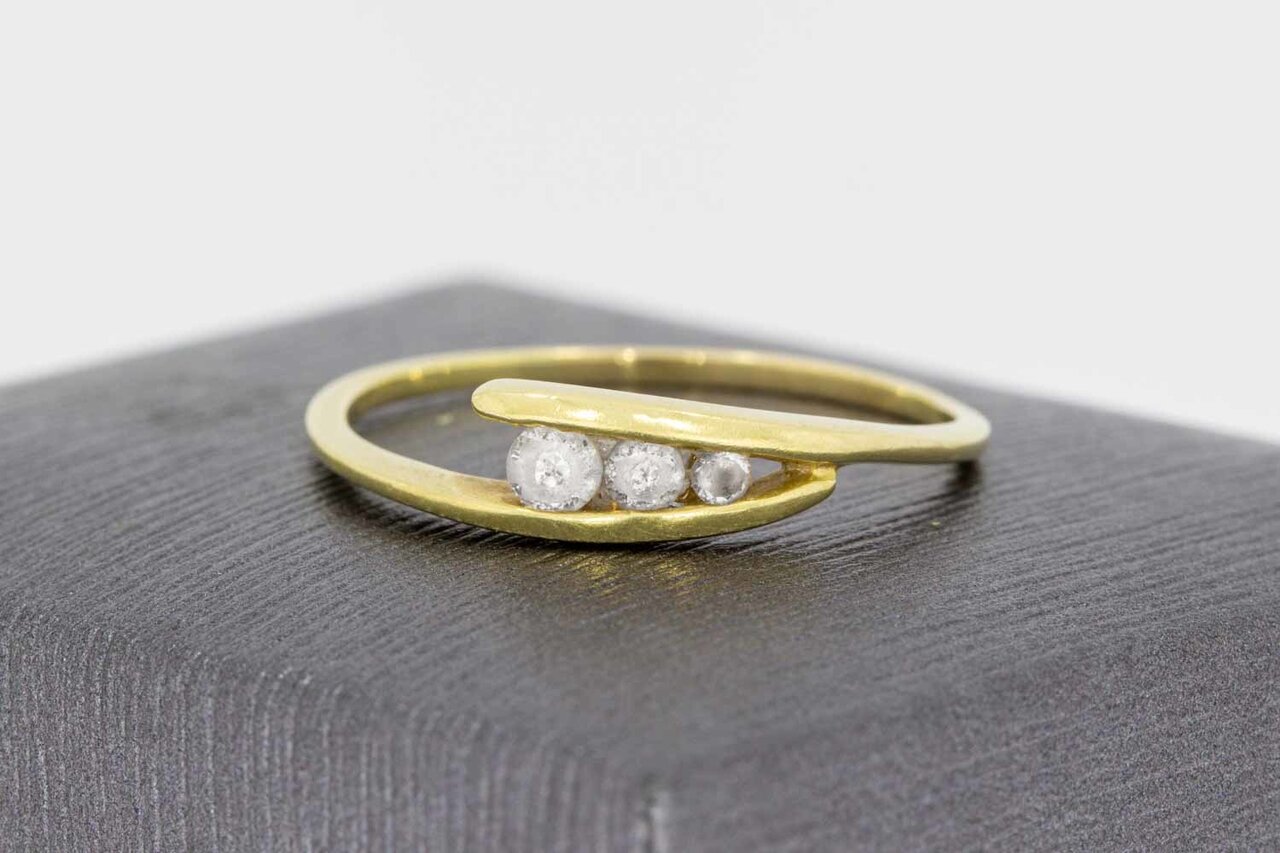 14 Karaat goud diamant Slagring - 19,8 mm