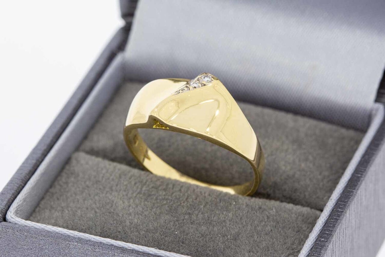 18 Karaat goud diamant ring - 18,3 mm