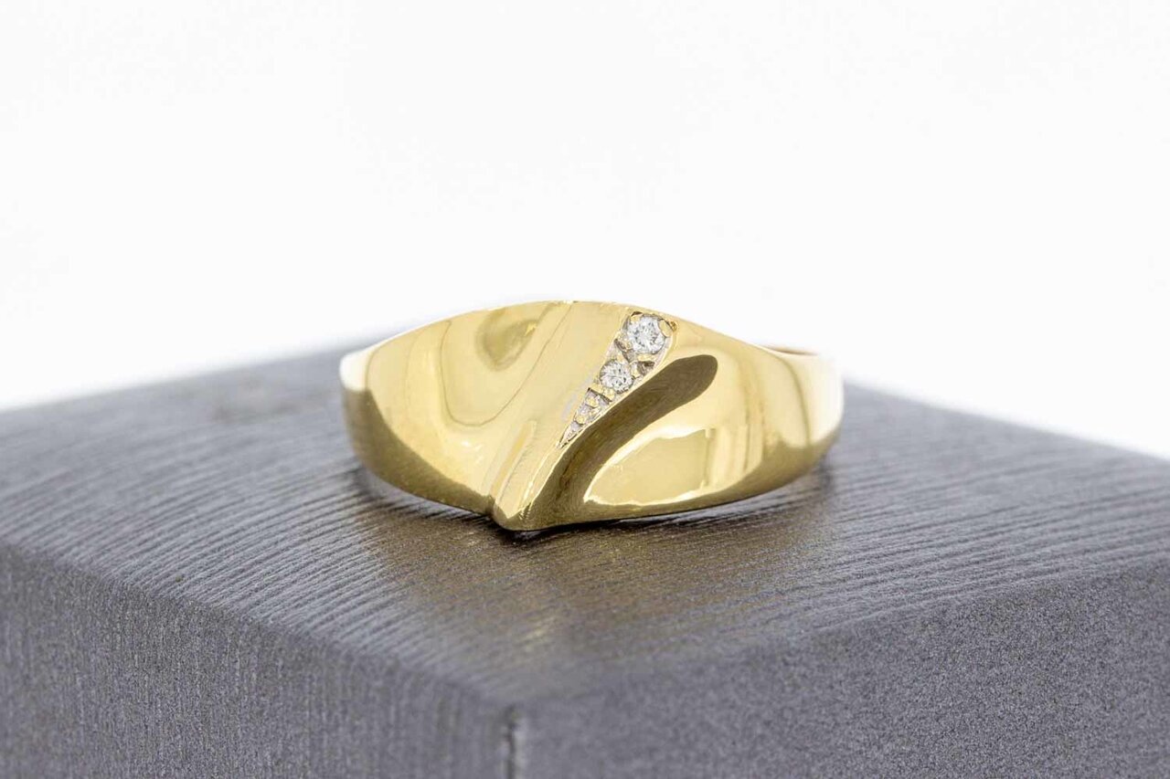 18 Karaat goud diamant ring - 18,3 mm
