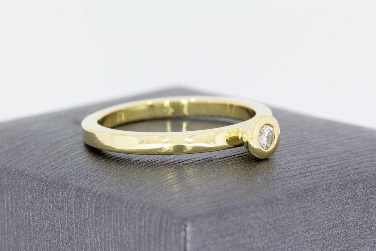 14 karaat goud diamant ring - 18,4 mm