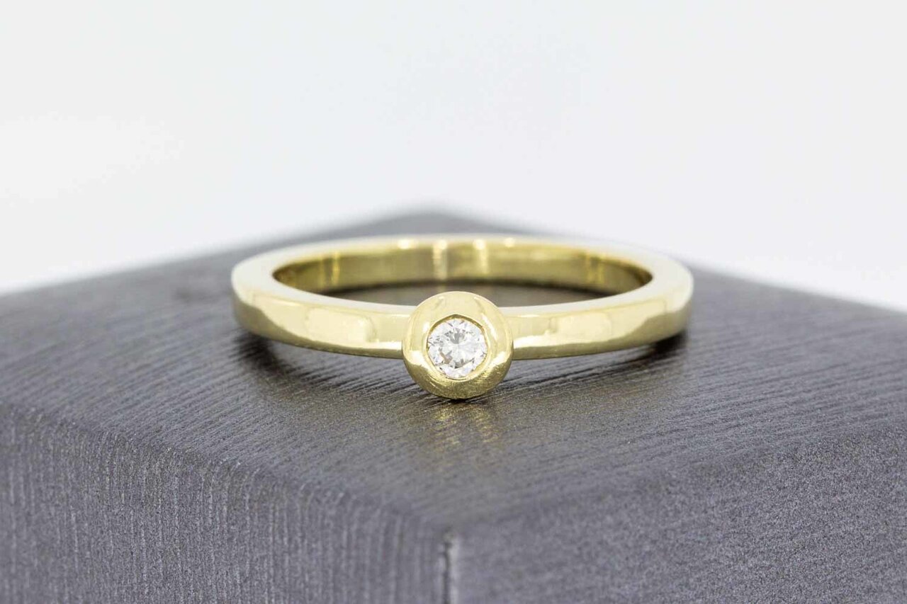 14 karaat goud diamant ring - 18,4 mm