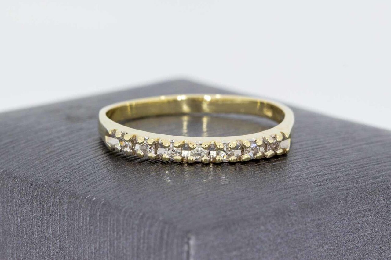 Bicolor 14 karaat goud diamant Rijring - 19,1