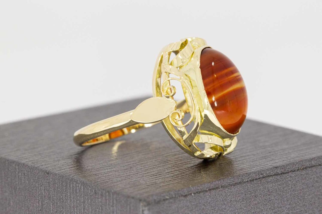 14 karaat Carneool ring goud - 18,4 mm