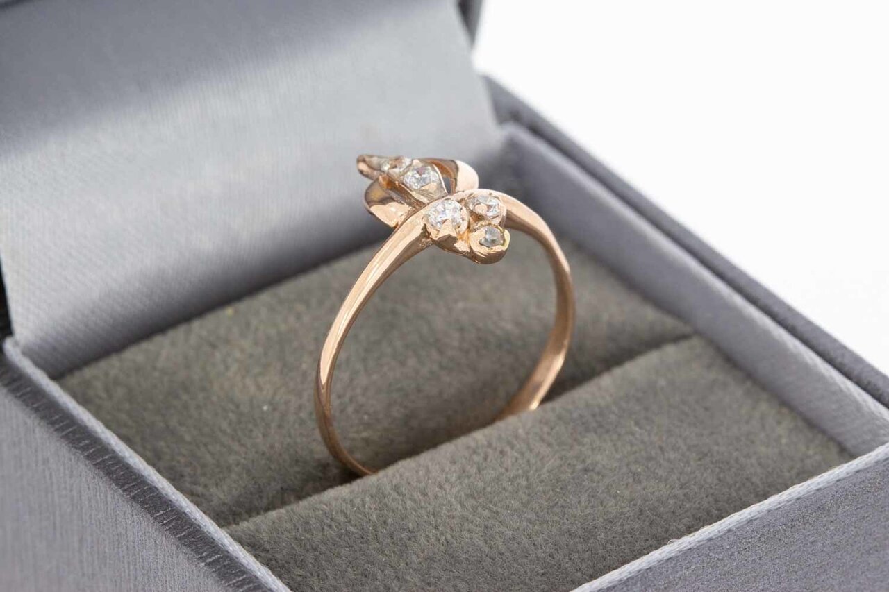14 Karaat rose gouden dames ring - 18,1 mm