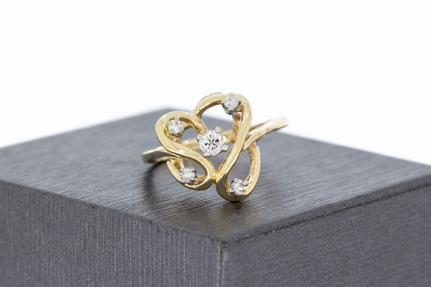 14 Karaat Diamant damesring - 17,6 mm