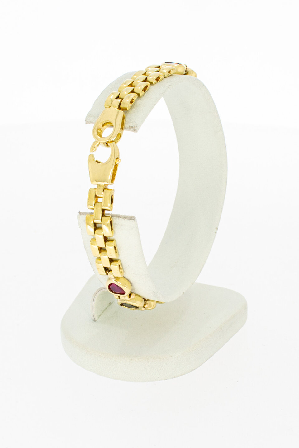 18 Karaat Edelsteen- armband goud - 18,5 cm