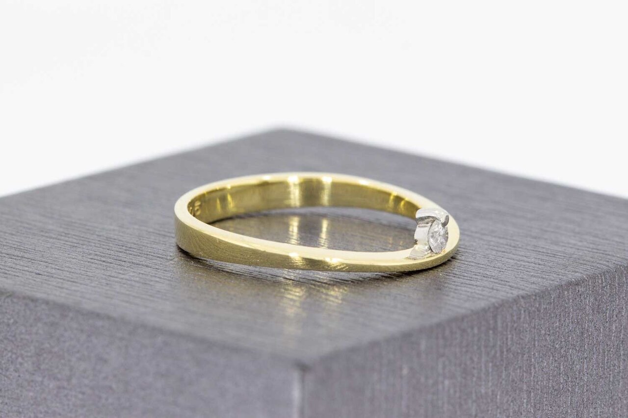 14 Karaat Solitair Diamant ring - 17,6 mm