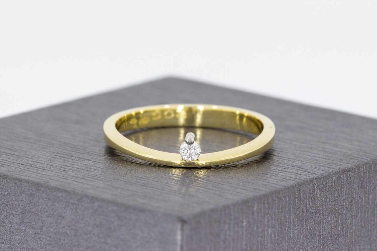 14 Karaat Solitair Diamant ring - 17,6 mm