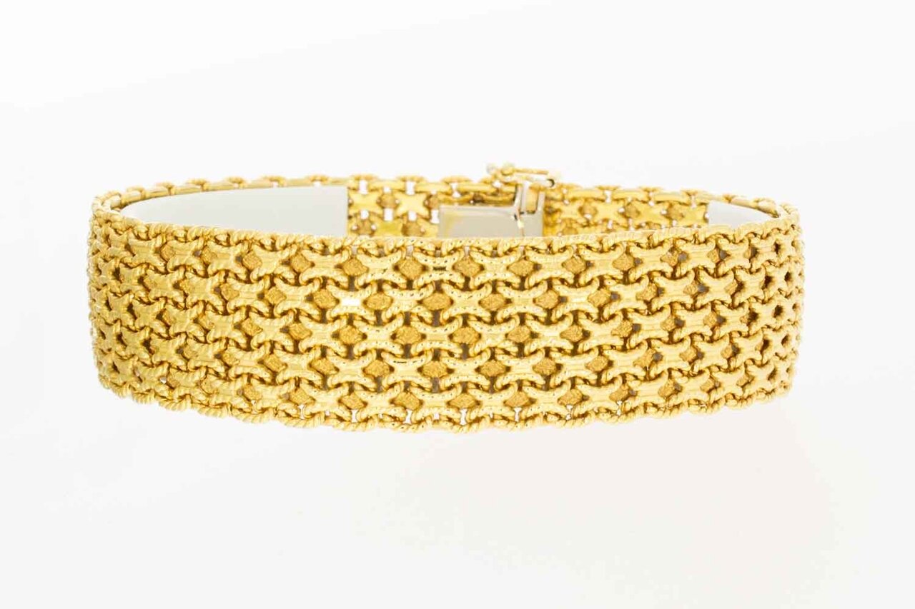 Brede 14 karaat Vintage armband - 20,1 cm
