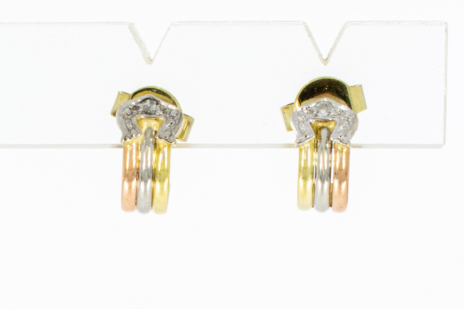 Diamant oorstekers 14 karaat goud - 1,1 cm