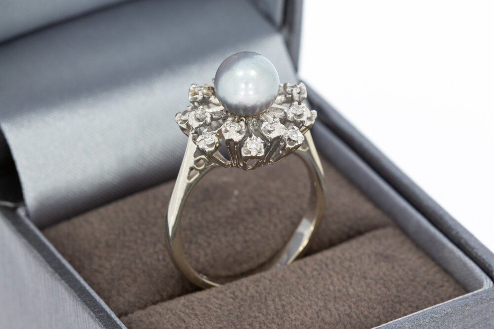 18 karaat diamant ring - 18 mm