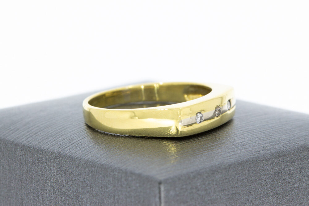 18 karaat gouden pinkring - 18,5 mm