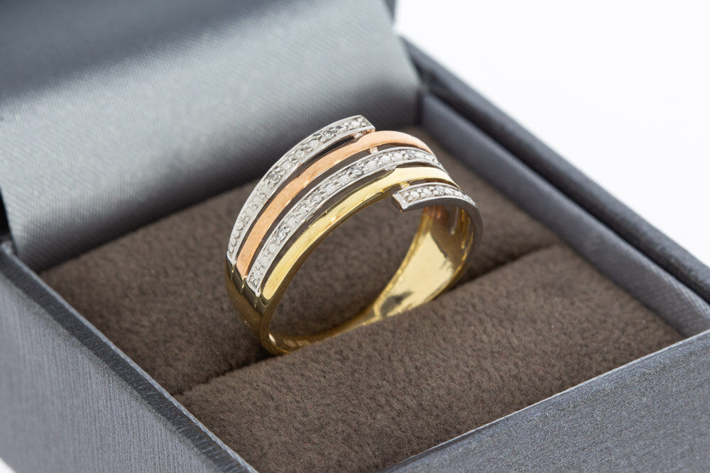 9 karaat brede band ring - 17,6 mm