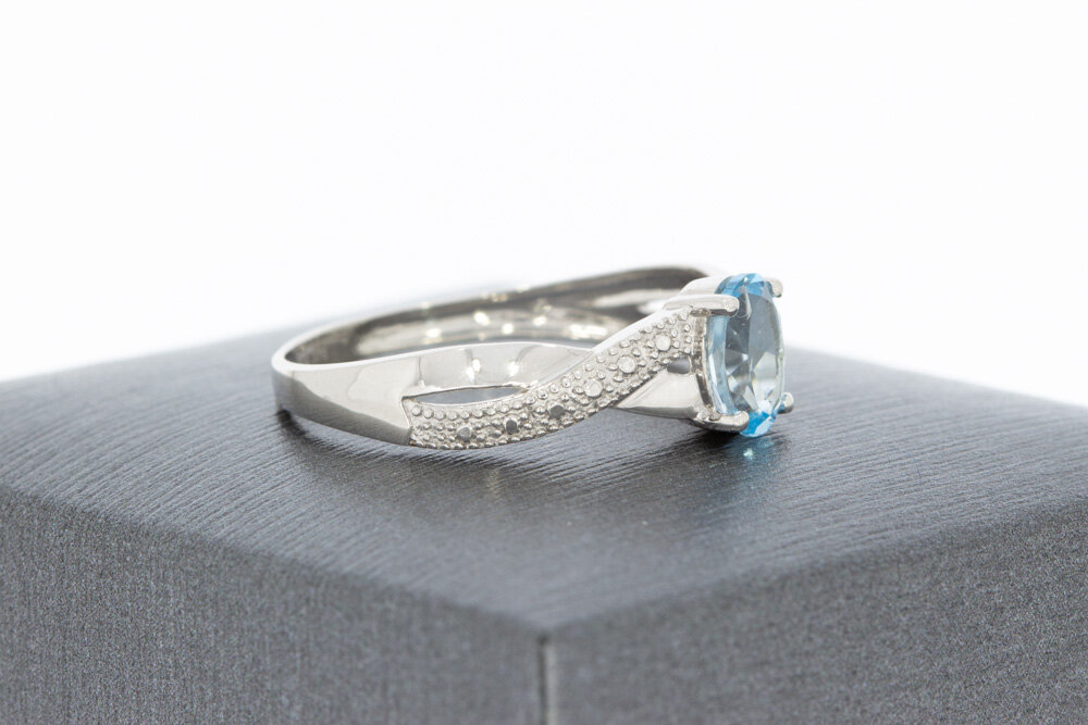 9 karaat (wit) solitair ring - 19,3 mm