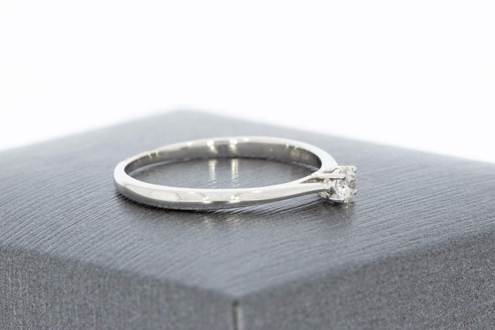 9 karaat (wit) solitair ring - 15,1 mm