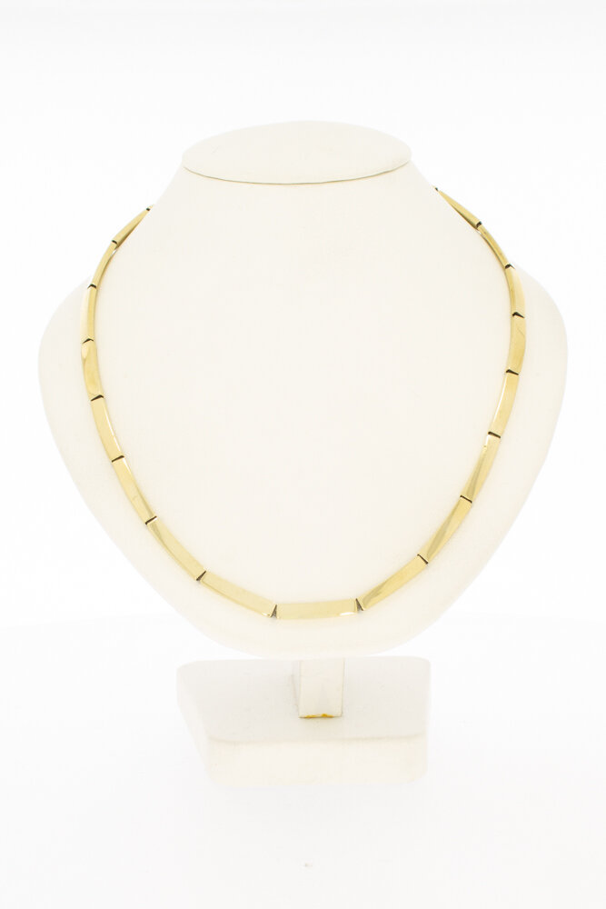 Staafjes Collier 14 Karaat geel goud - 42,2 cm