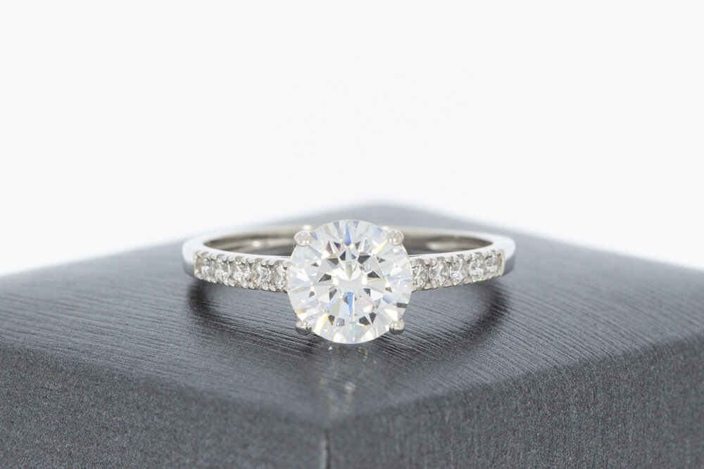 9 karaat witte dames ring - 19,2 mm