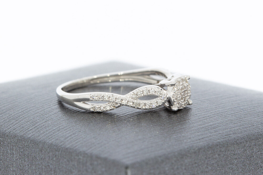 9 karaat dames diamantring - 15,6 mm