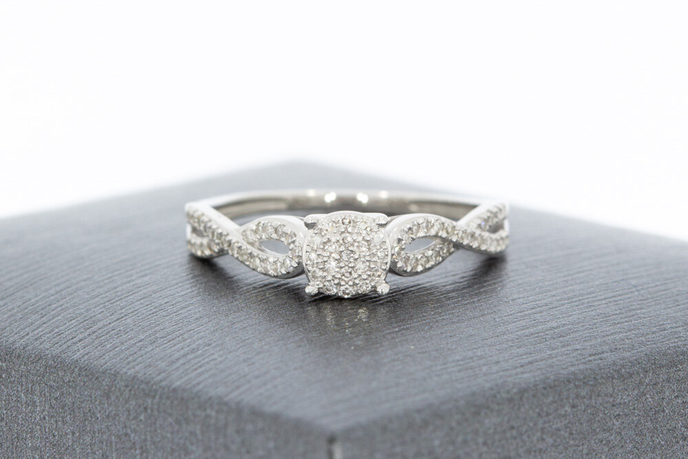 9 karaat dames diamantring - 15,6 mm